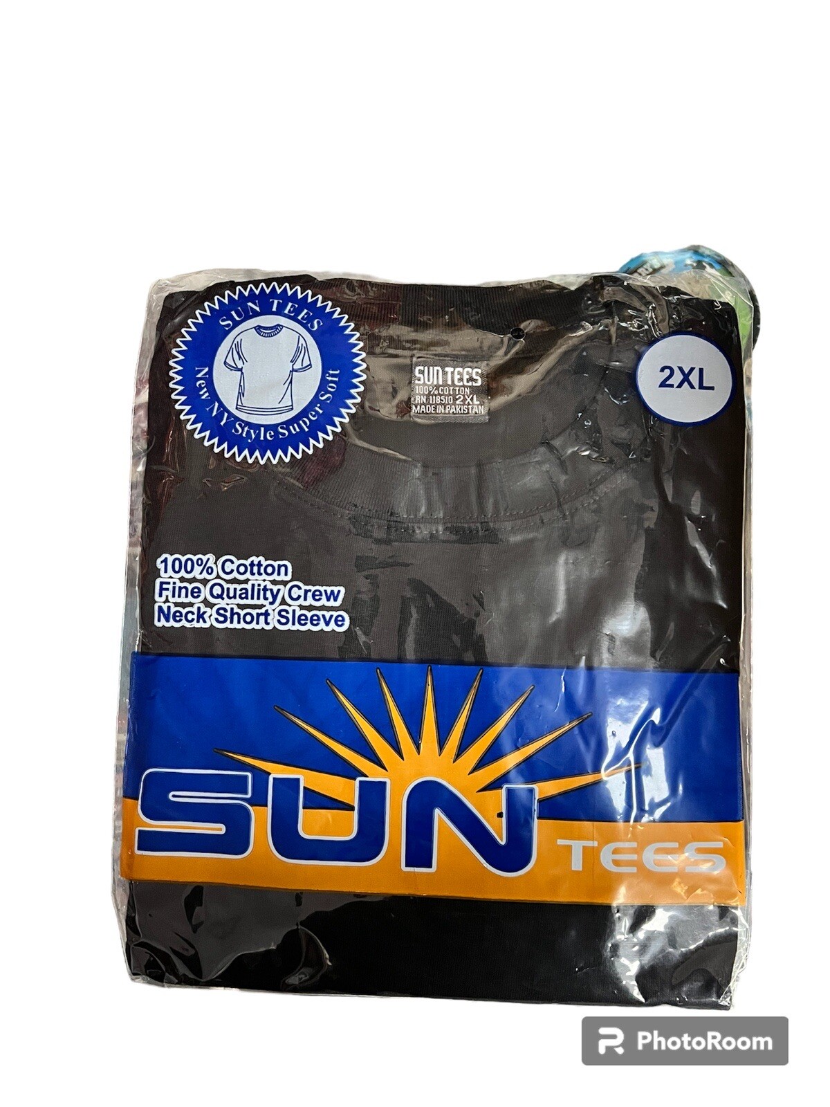 Sun Tees 100% Cotton Short Sleeve T Shirt Crew & V Neck (Black & White) S To 6XL