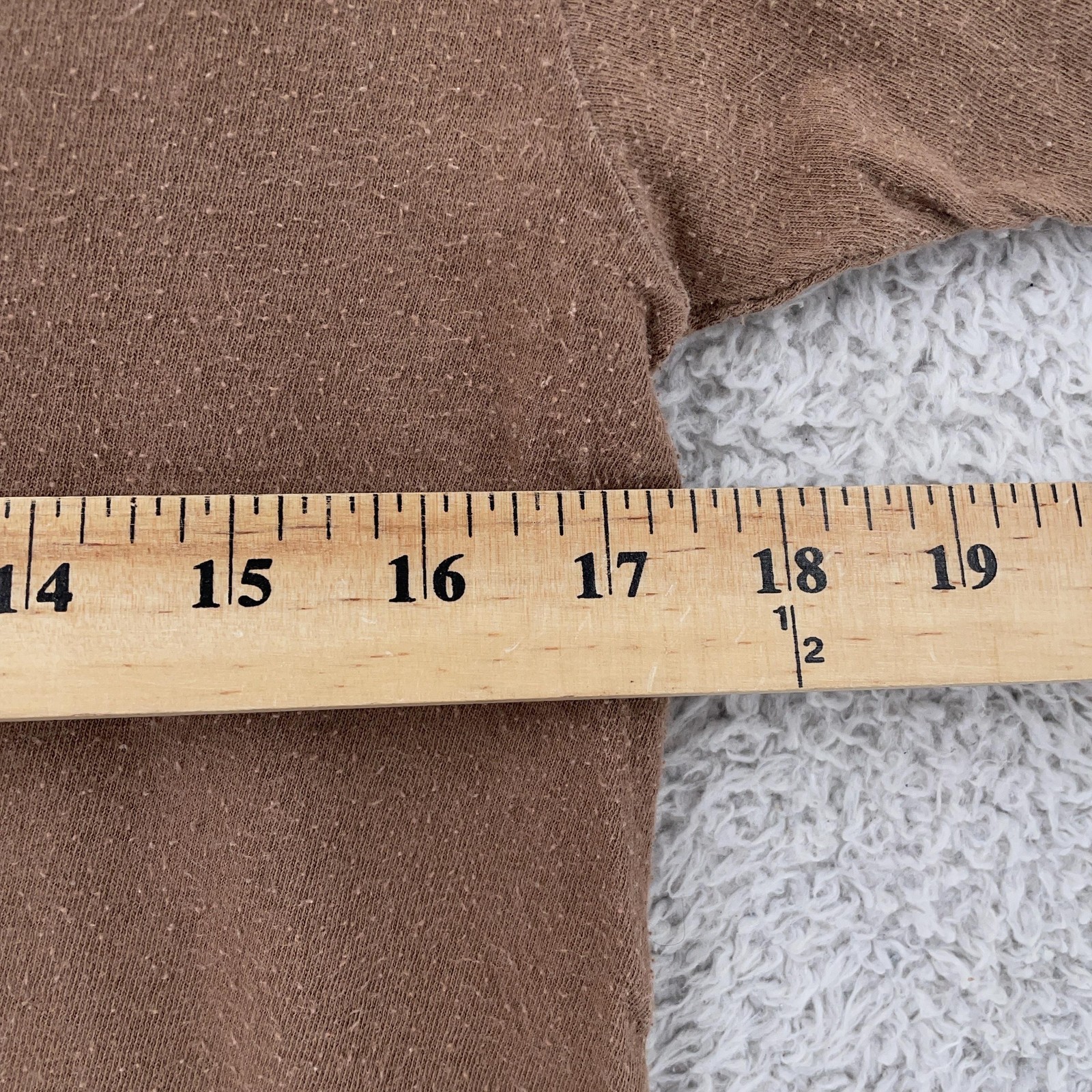 Vintage Brown V-Neck Shirt Mens XS 100% Combed Cotton Tee T-Shirt Blank