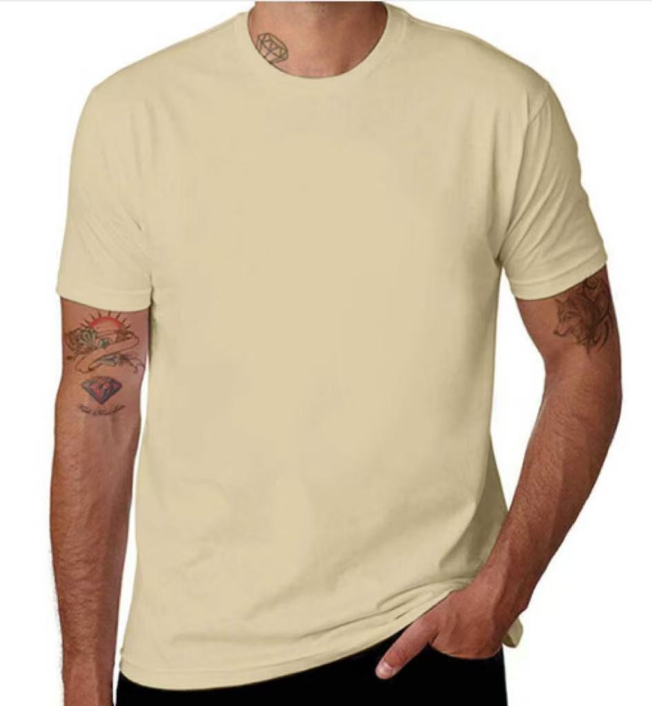Mens CottonT Shirts Plain Short Sleeve Tee Cotton