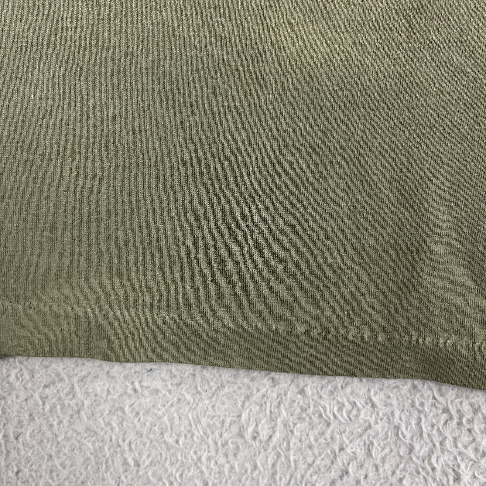 VTG Army Green T Shirt Single Stitch Olive MZRS 16.5” PTP Military Distress 70s
