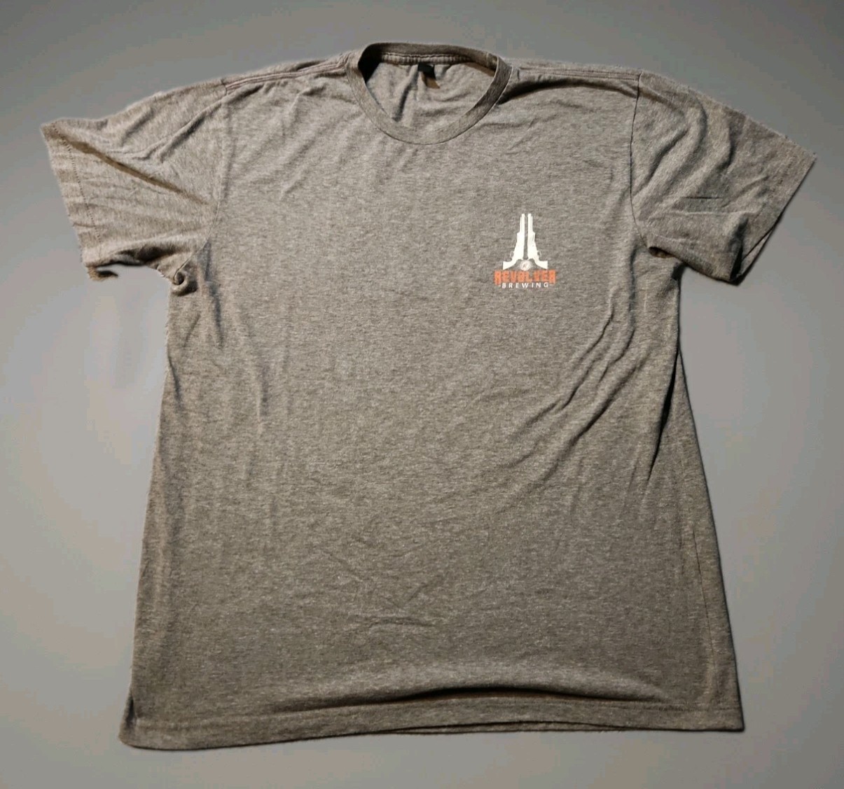 Revolver Micro-Brewery Graphic Craft Beer Logo Gray T-shirt Mens XL