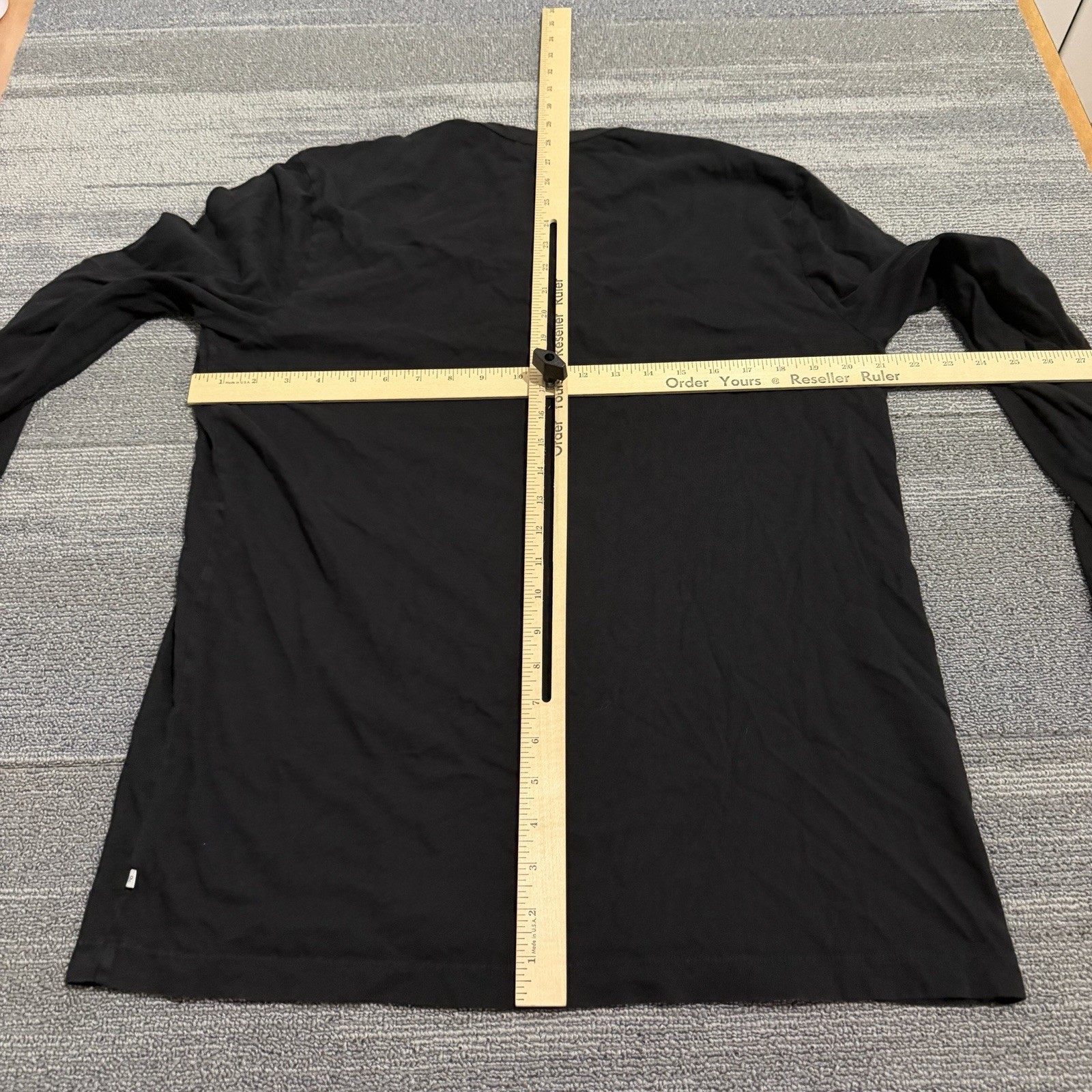 Standard James Perse Shirt Mens 3 Large Black Cotton Long Sleeve Crew USA Made