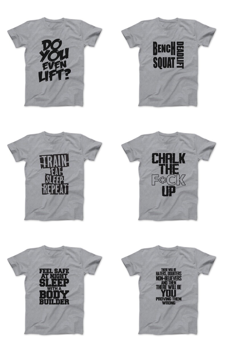 Mens Workout Gym T-Shirts With Motivational Sayings
