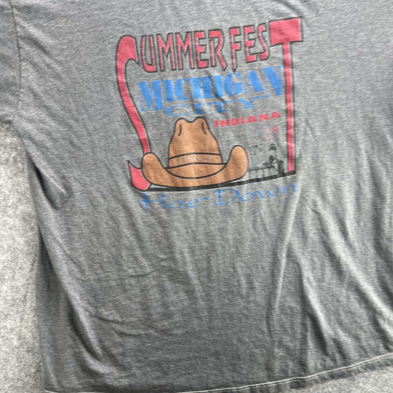 Vintage Summer Fest Michigan City Shirt Mens 2XL Jerzees Hoe Down Indiana 90s