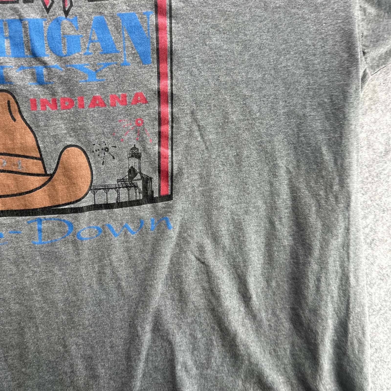 Vintage Summer Fest Michigan City Shirt Mens 2XL Jerzees Hoe Down Indiana 90s