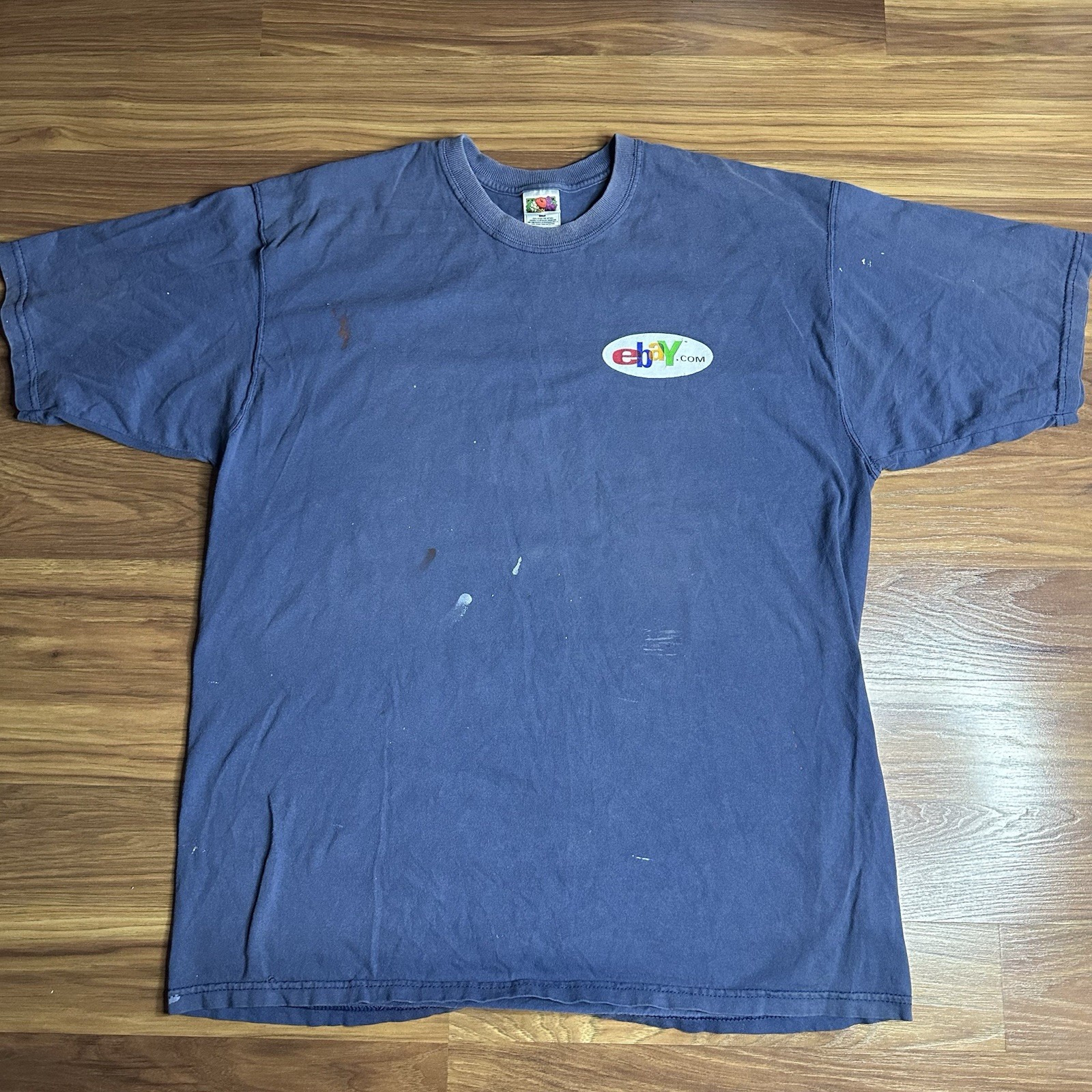 VIntage eBay Promo Shirt Mens XL Blue I’d Rather Be Trading on eBay Y2K Distress