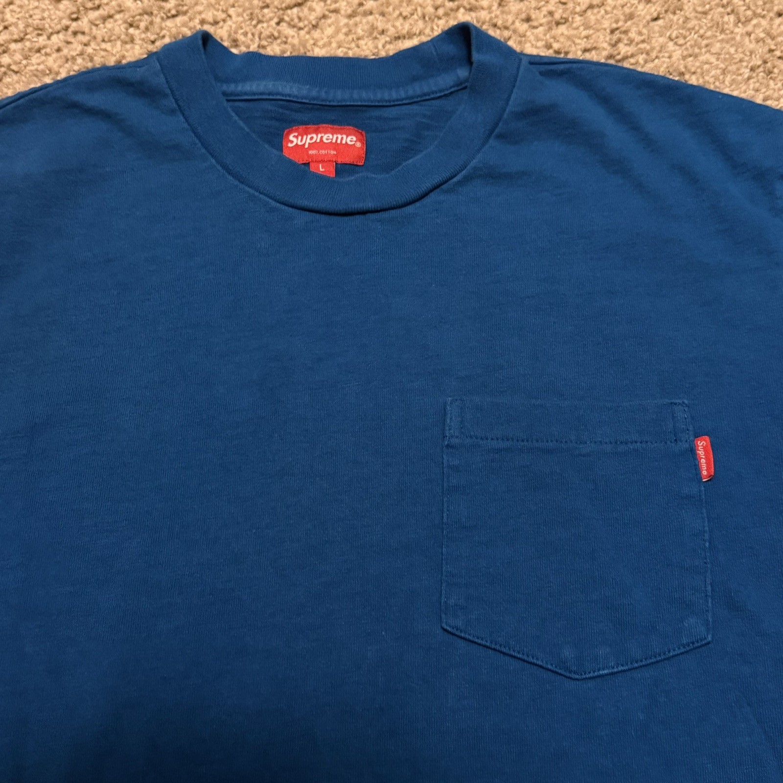 Supreme Box Long Sleeve Tee Dark Royal Size Large SS25 Worn Twice