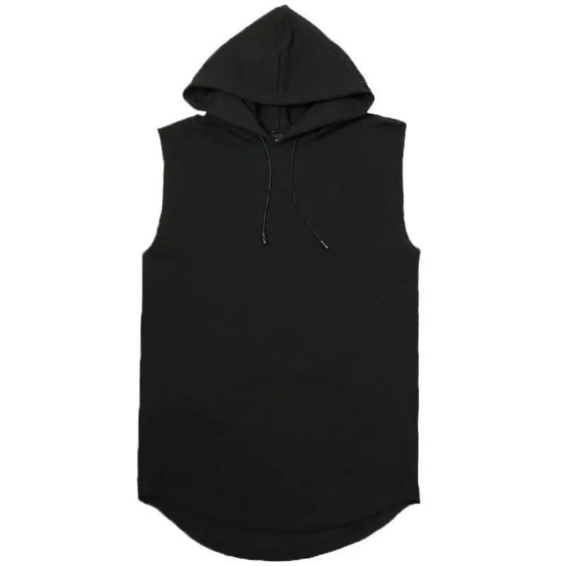 Solid Color Men’s Tank Tops Vest Sleeveless Tees For Male Hooded