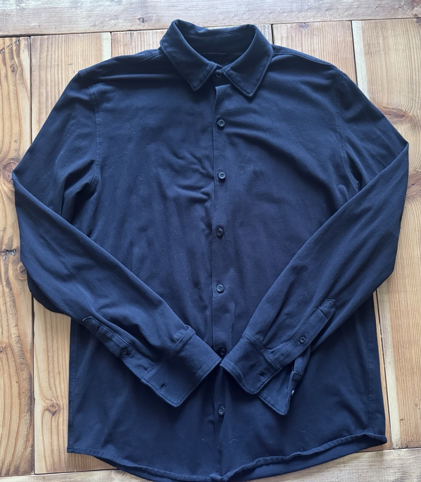 True Classic Men’s, Knit Long Sleeve, Slightly Relaxed Fit Collard Shirt Stretch