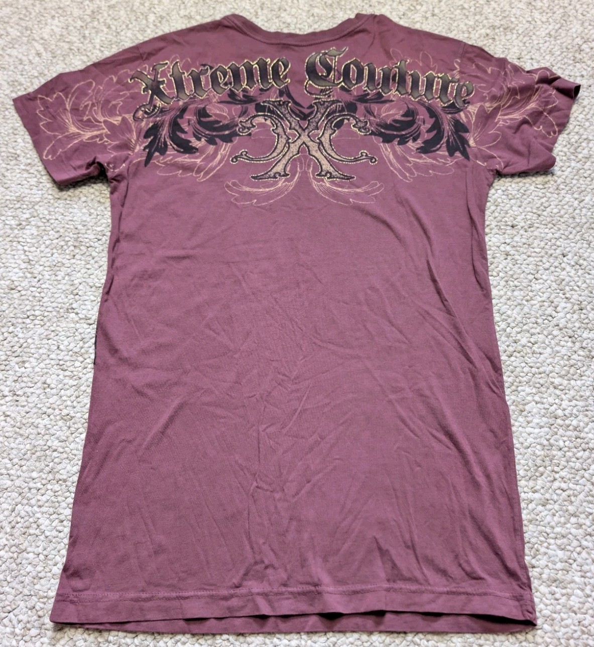 Y2K Vintage Xtreme Couture AOP Skull Shirt Small