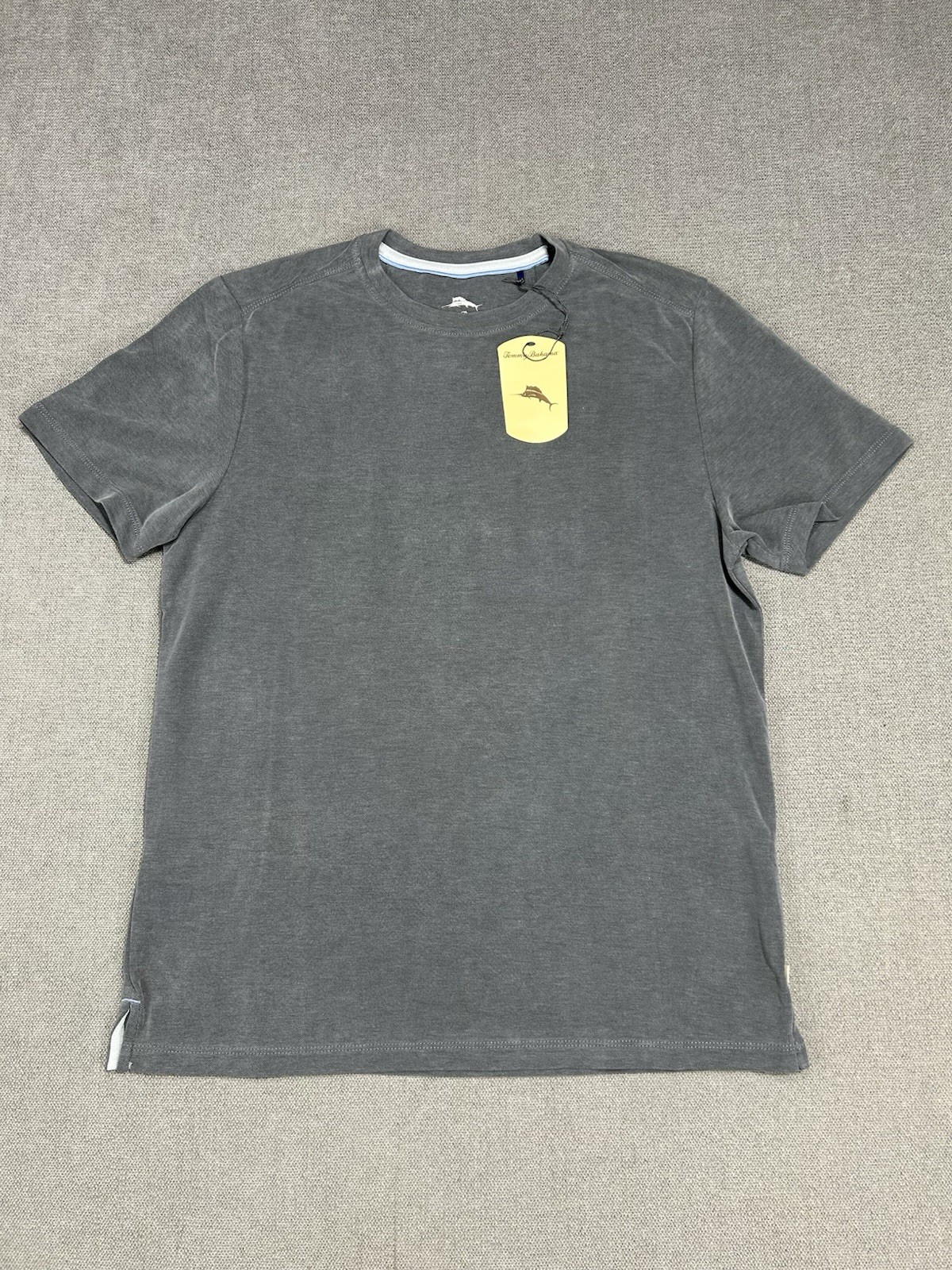 Tommy Bahama Shirt Mens Small Jet Black Crew Neck Short Sleeve