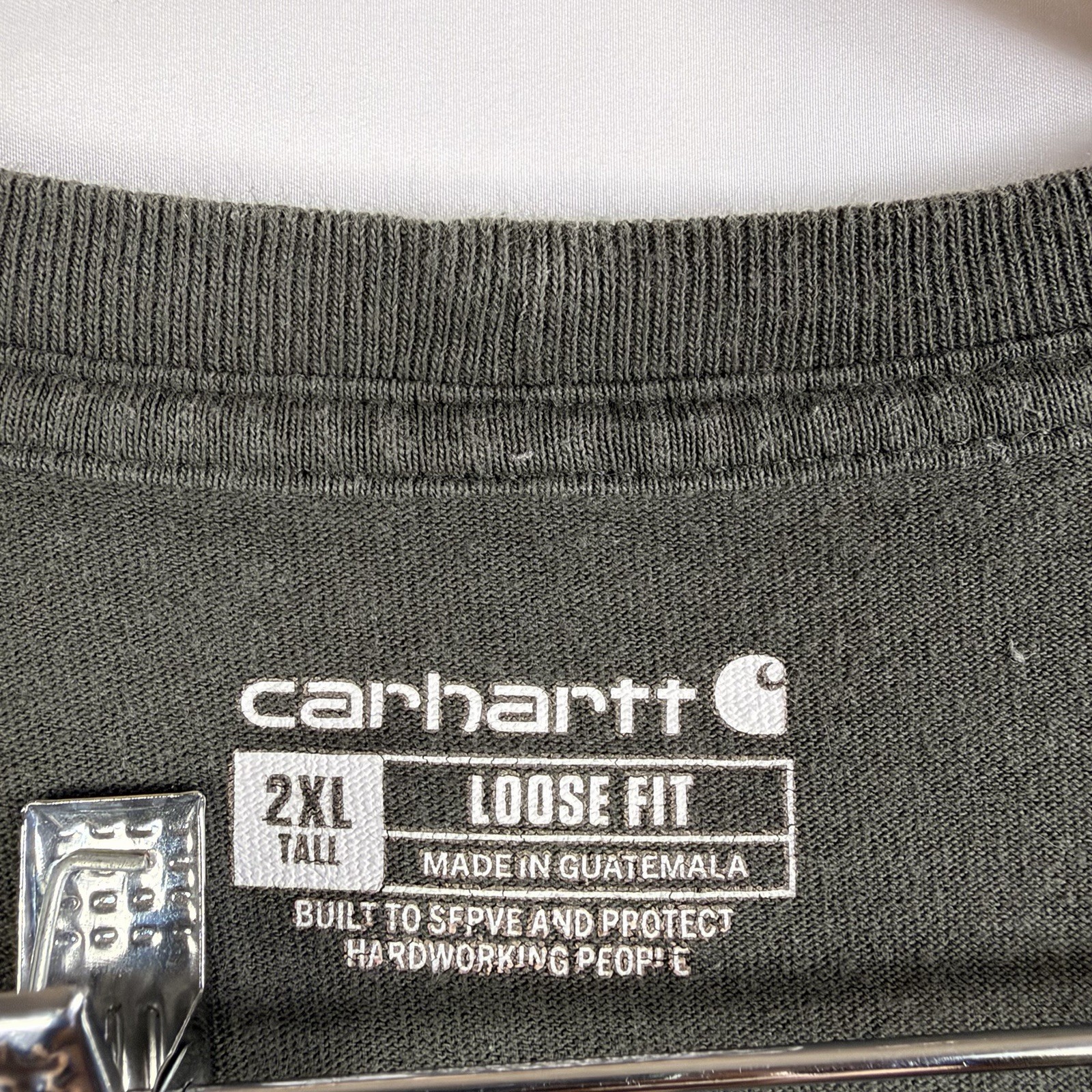 Carhartt T-Shirt Men’s 2XL Tall Loose Fit Gray Short Sleeve Pocket 100% Cotton