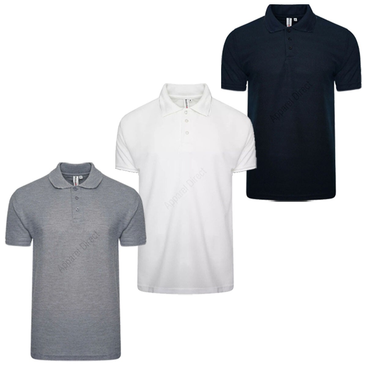 3 / 4 Pack Men’s Plain T-Shirt Short Sleeve Pique Polo Tee Top Multi Set M-2XL