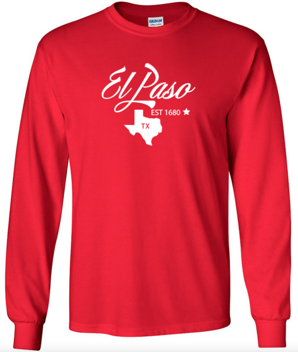 El Paso Texas State T-Shirt Long Sleeve Graphic Tee Unisex apparel Text logo