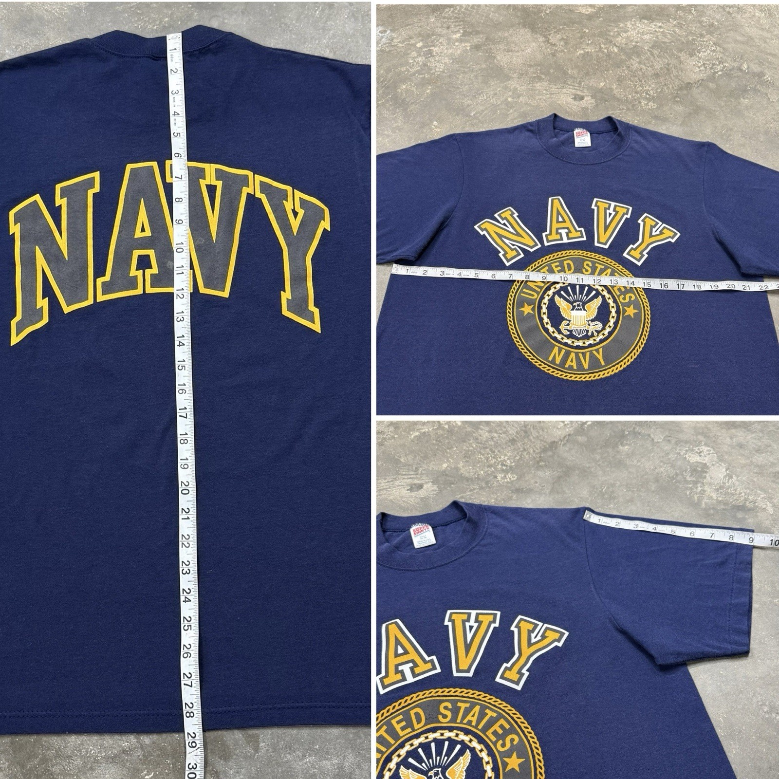 Vintage US Navy Single Stitch T Shirt Soffe USA Made XL Crewneck Military Tee