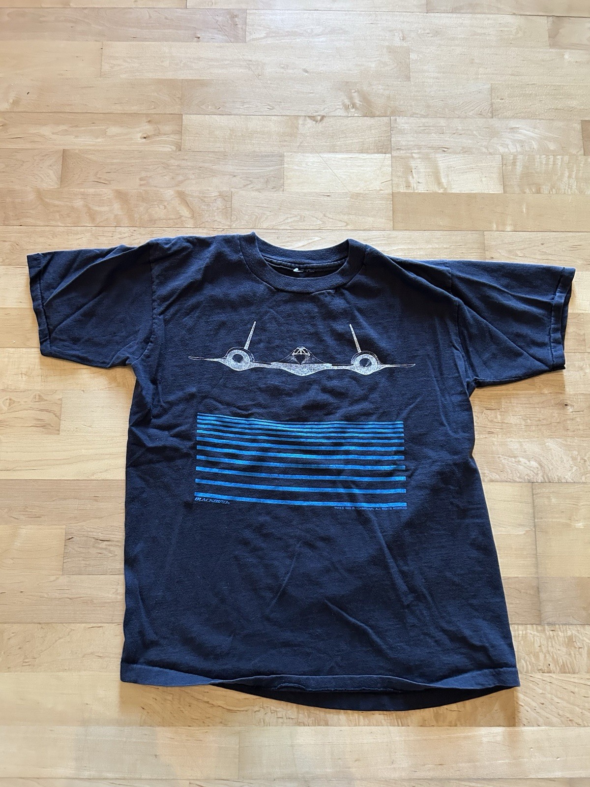 Vintage 1986 Blackbird Jet T-shirt, Single Stitch Size Medium