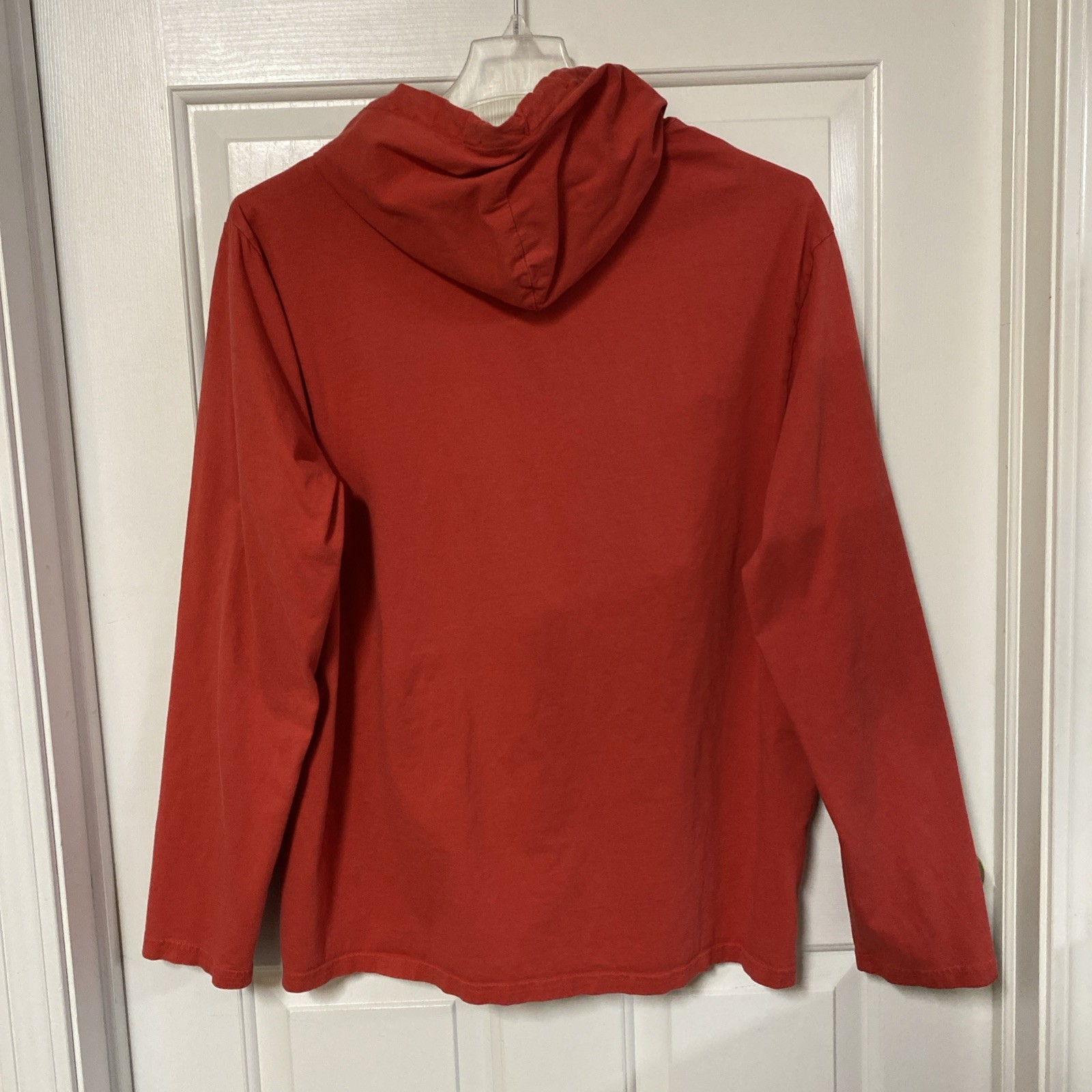 Polo Ralph Lauren Shirt Mens XL Burnt Orange Cotton Long Sleeves Hooded Pullover