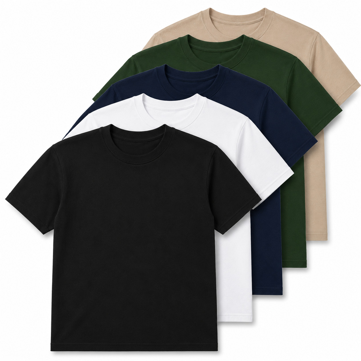 Gildan Heavy Cotton 5000 T-Shirt 3 & 5 Pack Men’s Plain Crew Neck Cotton Tee