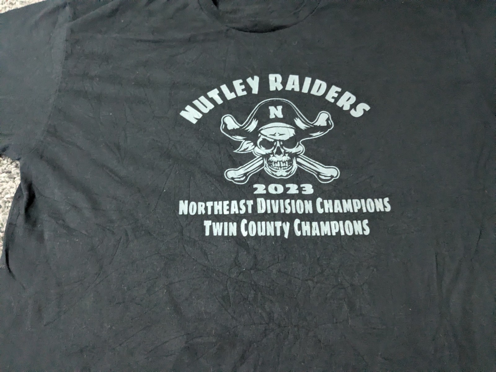 Nutley High School home of the Raiders T Shirt Men’s XL Black Short Sleeve 2023