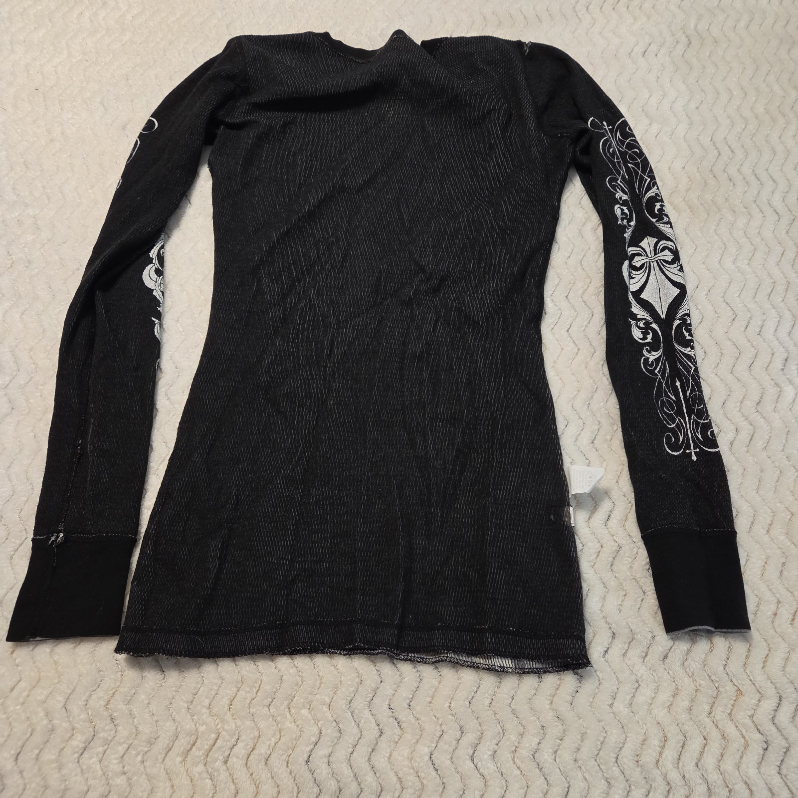 Y2K Affliction Live Fast Reversible Thermal Shirt Mens XS Made In USA See Pics