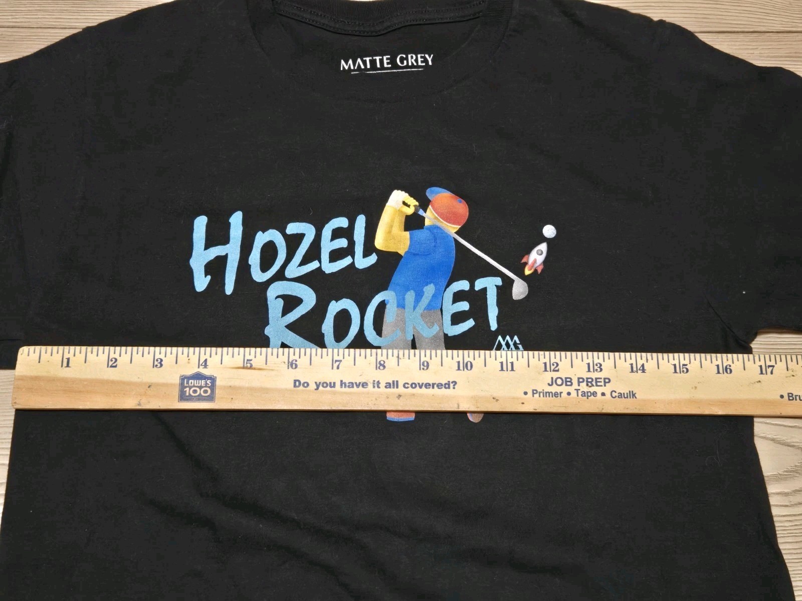 Matte Grey T-Shirt Mens Size Small Black Hozel Rocket Golf Shirt Hais Of Grey