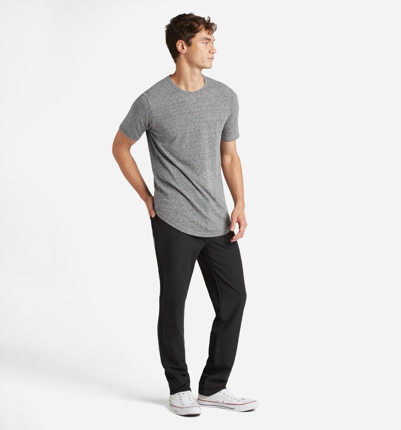 Goodlife Tri-Blend Scallop Crew T-Shirt Heather Grey Size XL