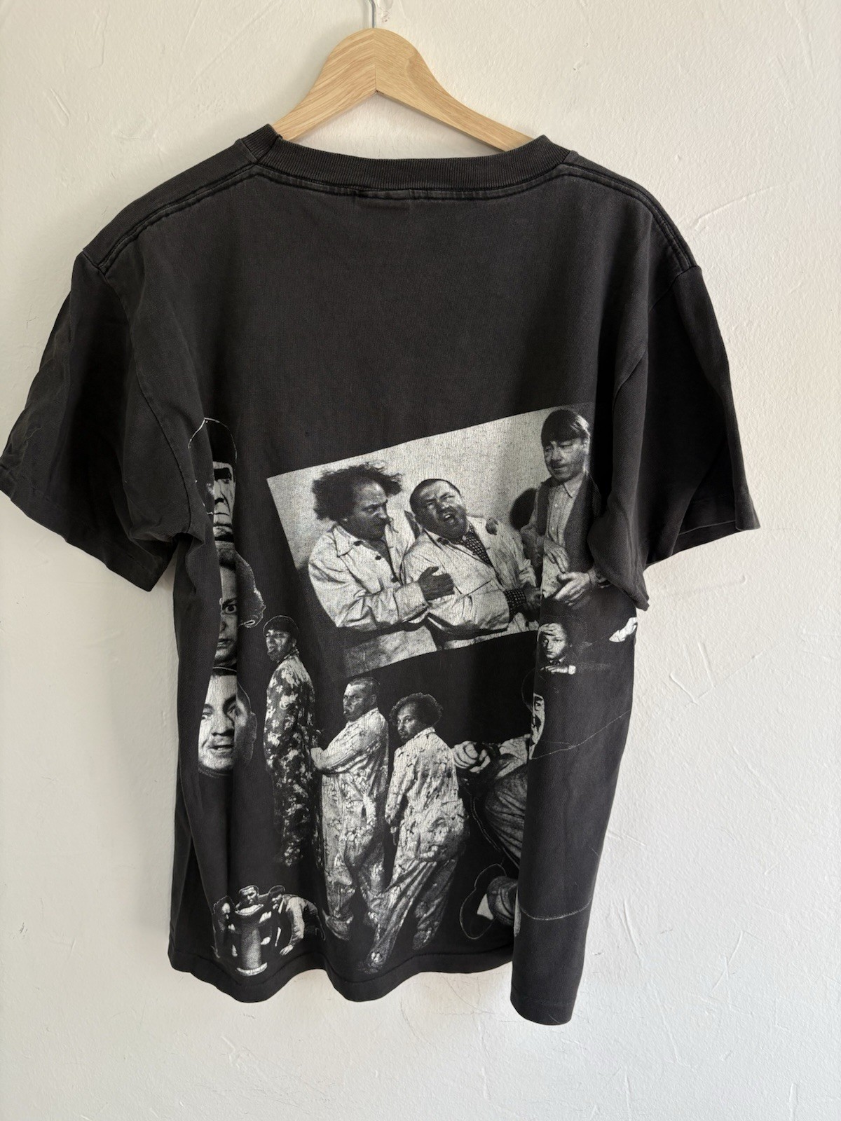 Three Stooges T Shirt Sz L Vintage 1991 Changes Tag Single Stitch Made USA AOP
