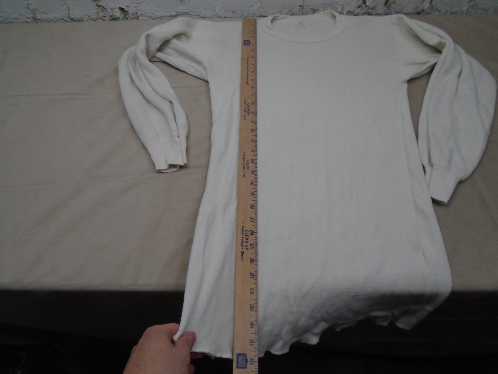 Vintage 70s JC Penny Waffle Knit Thermal Shirt XL 100% Combed Cotton Grunge *