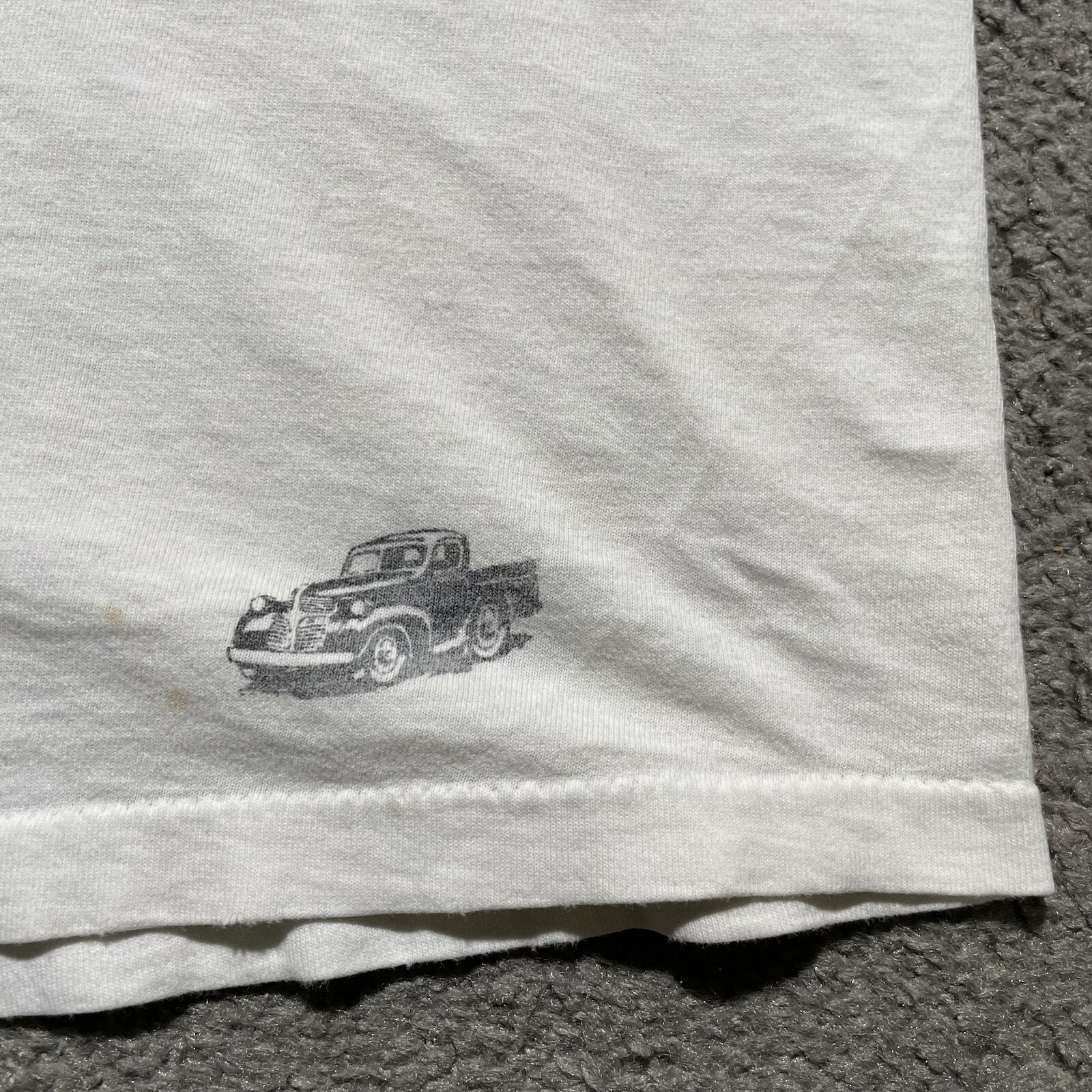 Vintage Old Navy T Shirt Mens Large White Single Stitch Distressed USA Made 1990